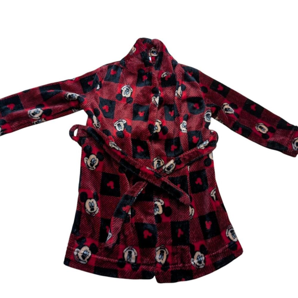 Red and black Disney Mickey Plush Soft Robe Size 2T/3T